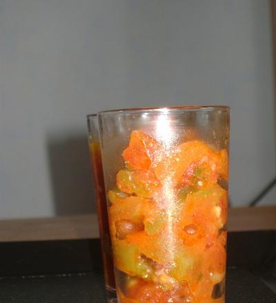 Verrine de poivrons à la tomates