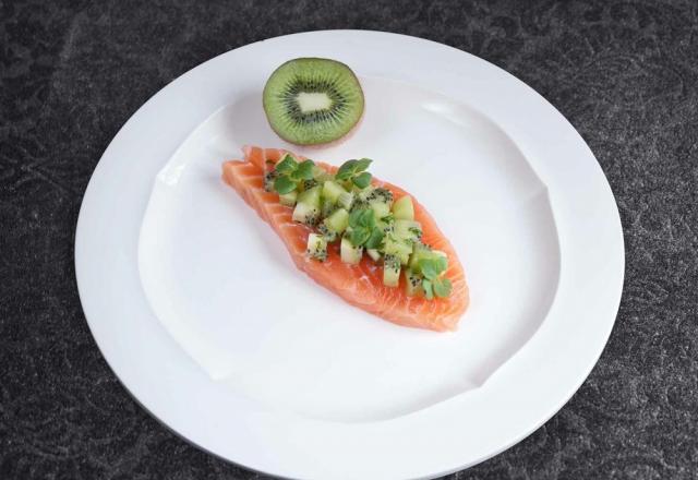 Pavé de saumon en ceviche et au kiwi