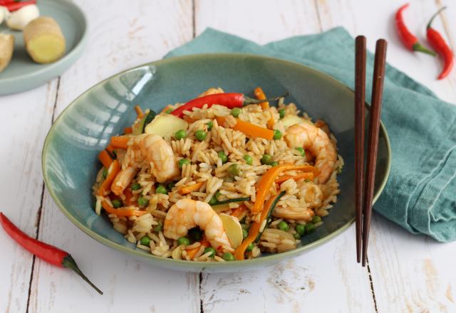 Riz Thaï aux crevettes et petits légumes