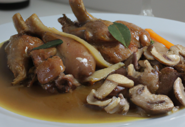 Lapin au cidre et aux champignons