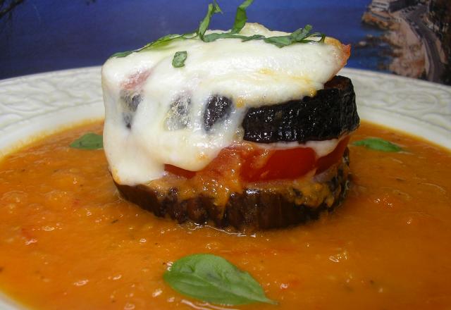 Aubergines grillées tomates et mozzarella