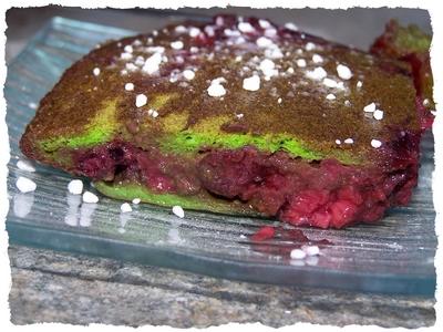 Clafouti aux fruits rouges et à la menthe