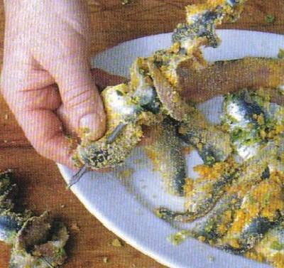 Brochette de sardines panées