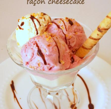 Glace aux fraises facon cheesecake sans sorbetiere