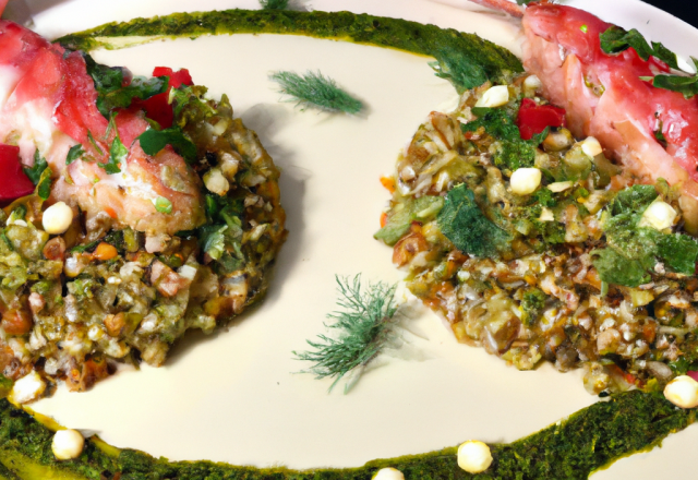 Queue de Homard snackée, taboulé de Lentilles vertes du Puy