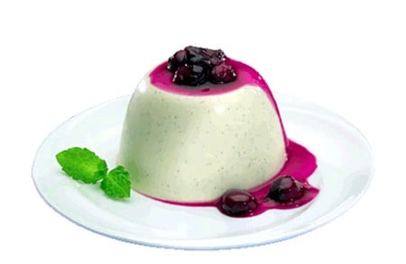 Panna cotta au Philadelphia et sauce aux myrtilles