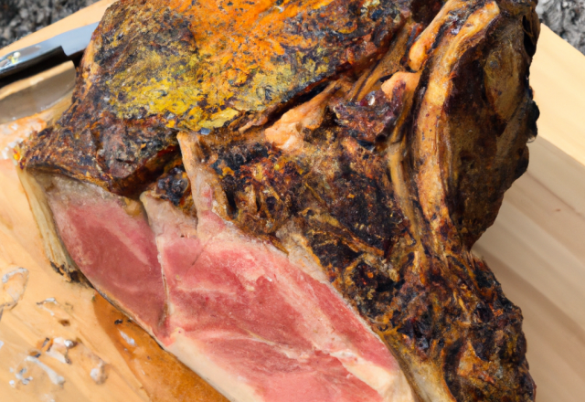 Cote de bœuf à la fleur de sel au barbecue charbon de bois