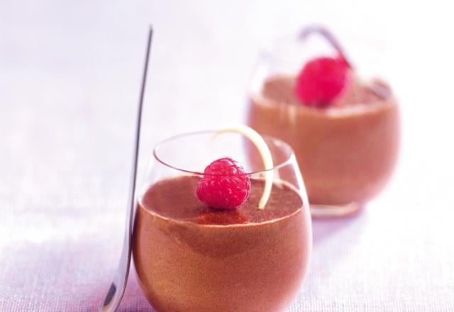 Mousse au chocolat noir et framboise