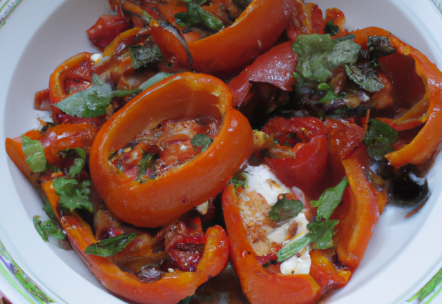 Salade de poivrons grillés à la tomate façon Chachouka