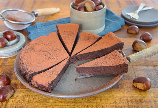 Fondant à la crème de marrons et chocolat