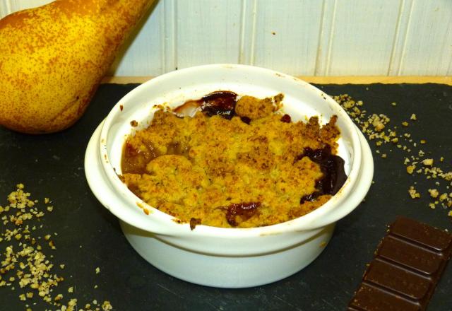 Crumble Poires Chocolat Châtaignes