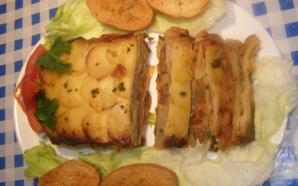 Terrine de pommes de terre et confit d'Aubergine