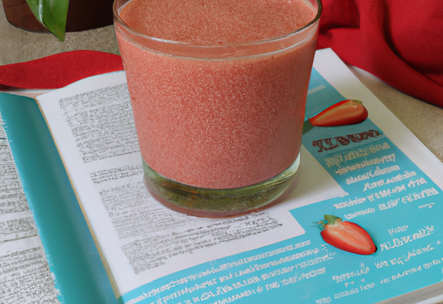 Smoothie gourmand aux Fraises Label Rouge, à la pêche et au miel d'aquitaine