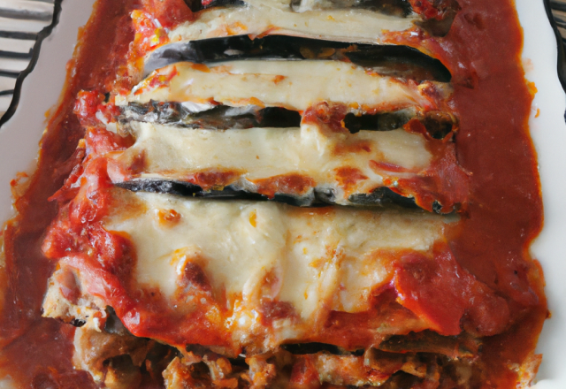 Lasagnes tomate aubergine mozzarella