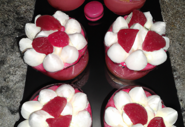 Mousse framboise chantilly à la rose