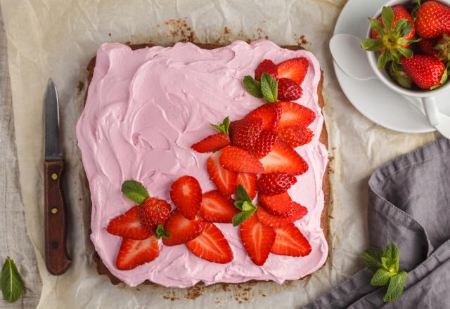 Gateau aux fraises mascarponne