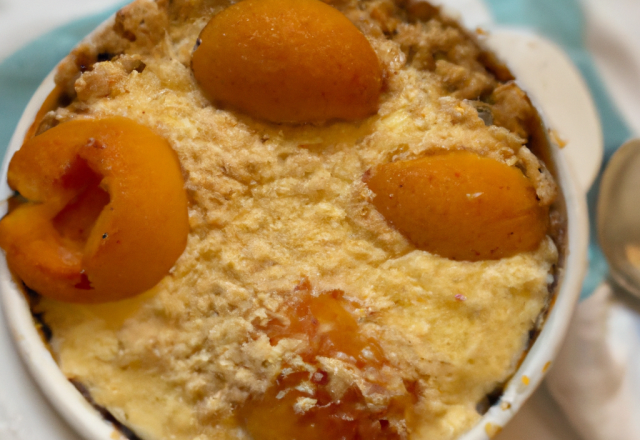 Crumble d'abricot à la crème pâtissière