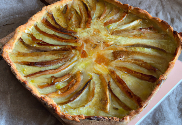 Tarte aux poireaux gratinée