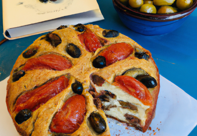 Cake provençal aux olives, tomates et chèvre frais 