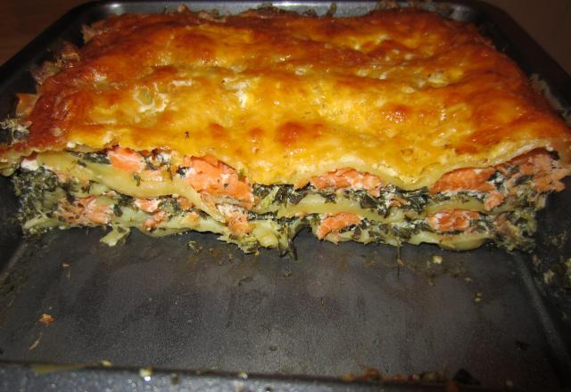 Lasagnes de saumon aux épinards