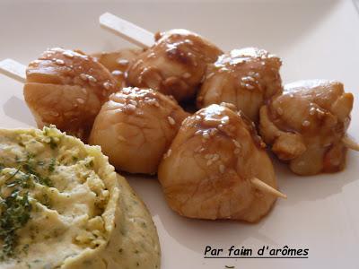 Brochette de St Jacques façon Yakitori