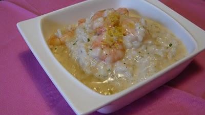 Risotto au citron et Saint Jacques gratinées au beurre d'algues