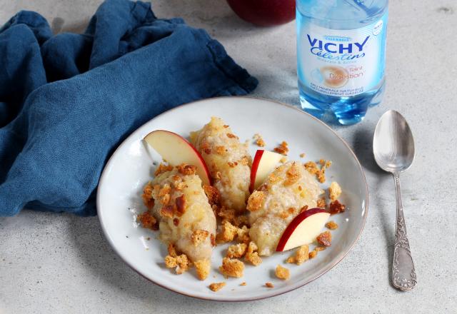 Crumble aux fruits à l'eau minérale