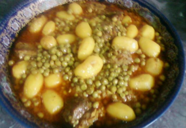 Tajine de veau petits pois pommes de terre