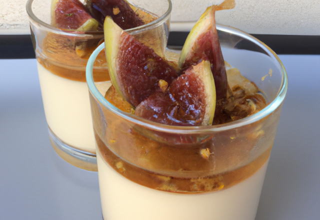 Panna cotta en verrine au foie gras et figue séchée saveur réglisse