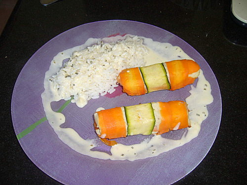 Timbales de poisson chemisées et sa sauce citronnée