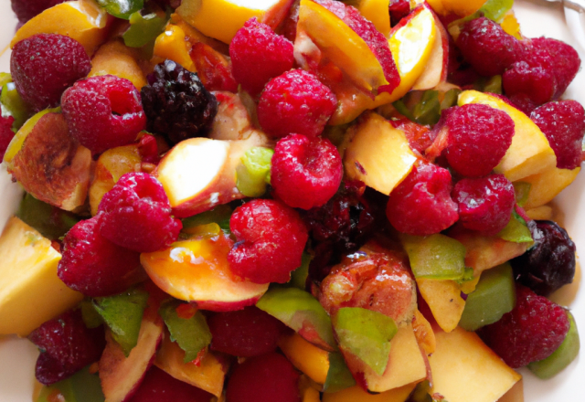 Salade tiède de fruits rouges au miel