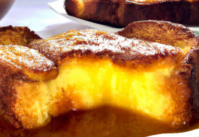 Brioche comme pain perdu à la Fourme d'Ambert