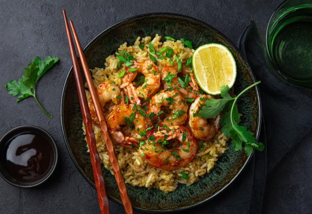 Riz sauté aux crevettes