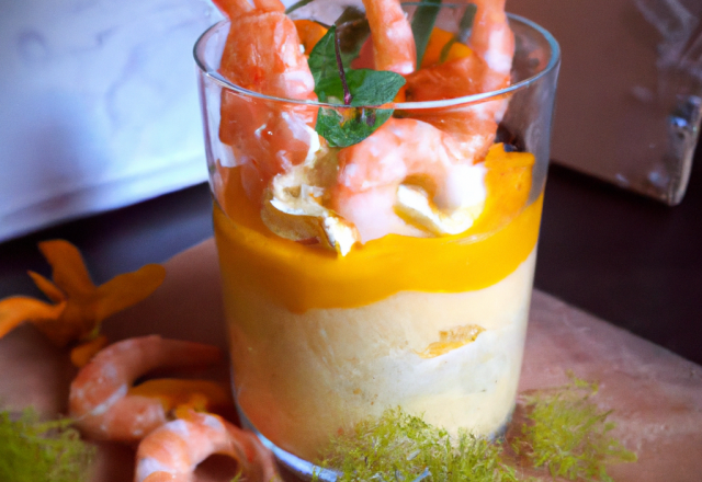 Verrine mimosa aux crevettes