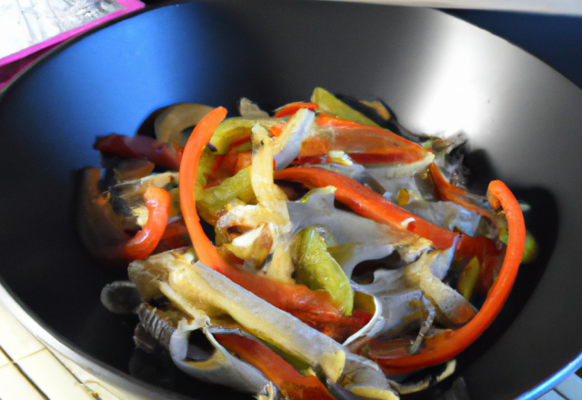 Tagliatelles de légumes en wok