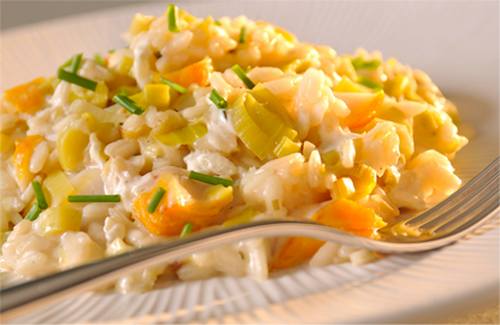 Risotto à l'églefin fumé et aux poireaux