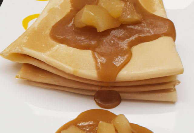 Crèpes aux poires sauce caramel