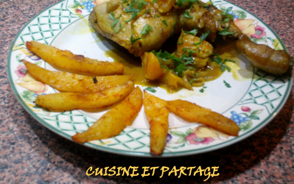 Cuisses de poulet et sauce clémentine et curry