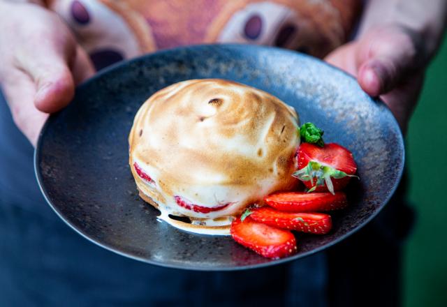 Tartelette aux fraises meringuée