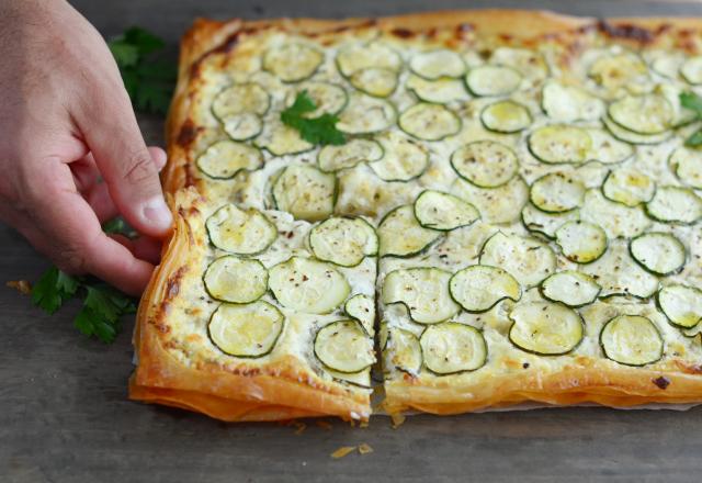 Tarte filo aux courgettes