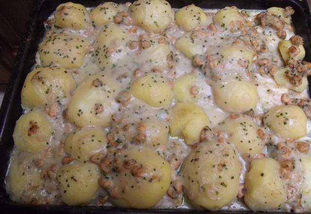 Gratin de colin aux crevettes