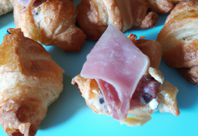 Mini-croissants au Roquefort et jambon