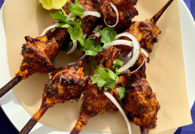 Brochette de lapin tandoori