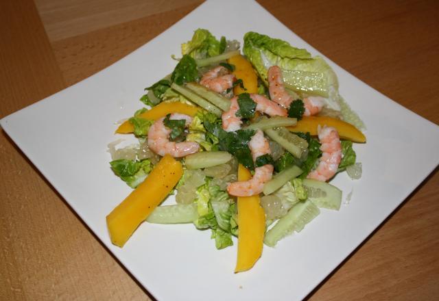 Salade crevettes-mangue-pamplemousse chinois