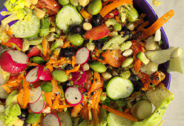 Salade de légumes méditerranéens traditionnelle