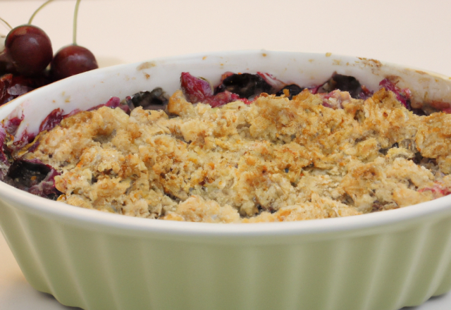 Crumble aux cerises classique