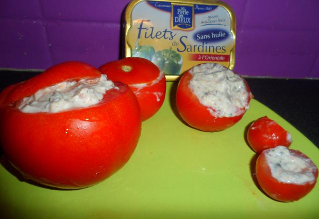 Tomates aux rillettes de sardines