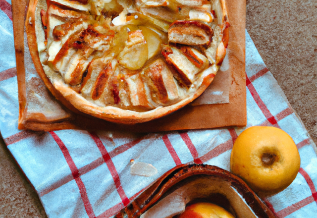 Tarte aux pommes et camembert