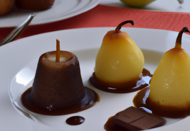 Moelleux tièdes et fondants aux poires et au chocolat