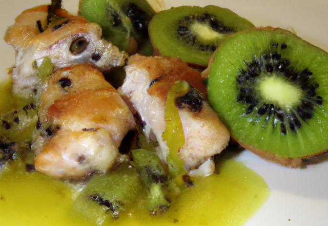 Poêlée de poulet aux kiwis